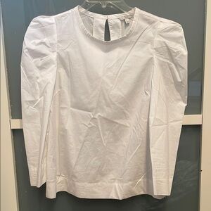 Joie White Puff Sleeve Blouse Top, white blouse, white top